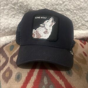 Lone Wolf Navy Trucker Hat